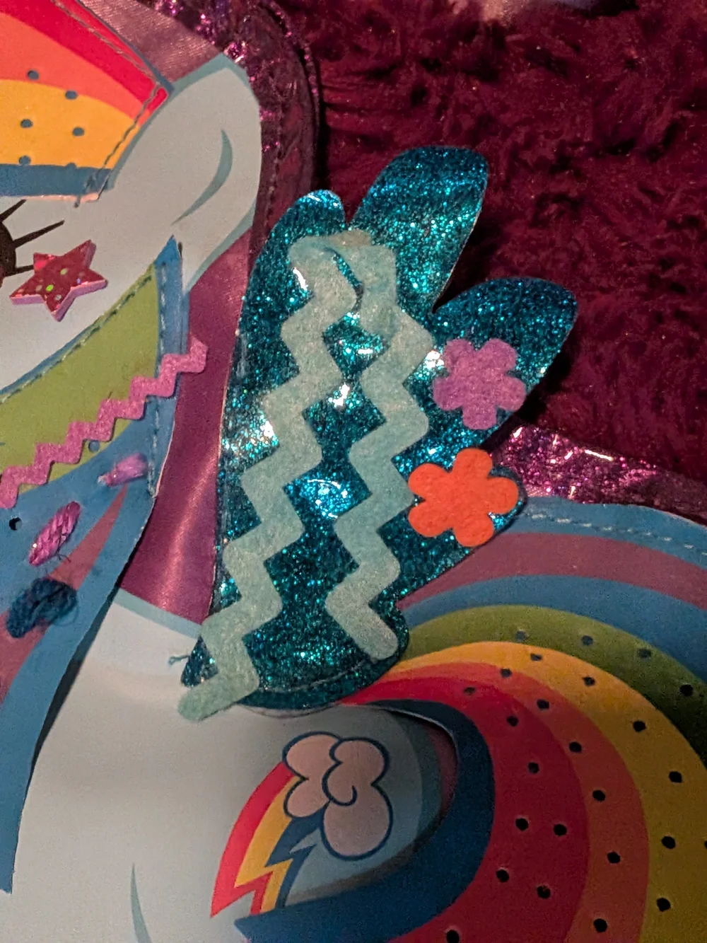 My Little Pony Rainbow Dash Stitch & Style Purple Satin Purse Shoulder Bag Cute